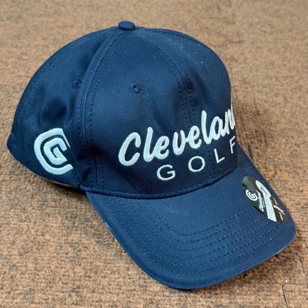 New Cleveland Golf Tour Series Fitted Hat Navy Blue Embroidered Cotton Cap 7 3/4